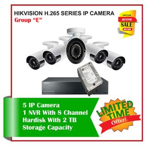 5 Hikvision H.265 Series Camera Set-Package E