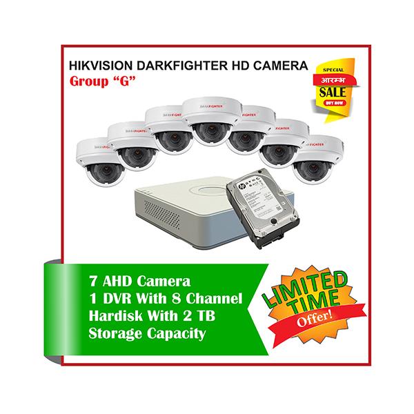 7 Hikvision HD Darkfighter CCTV Camera-Package G