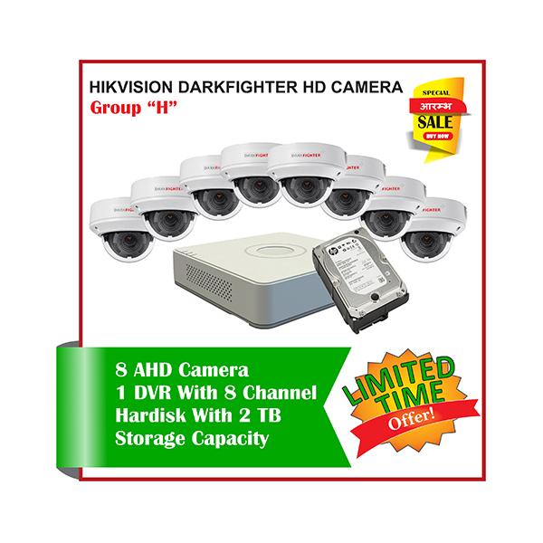 8 Hikvision HD Darkfighter CCTV Camera-Package H