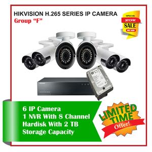 6 Hikvision H.265 Series Camera Set -Package F