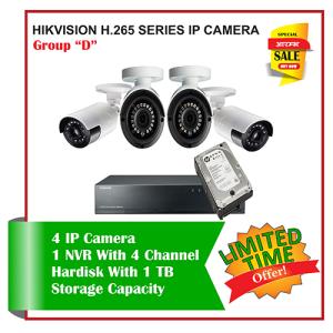 4 Hikvision H.265 Series Camera Set-Package D