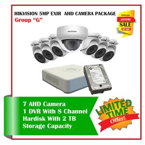 7 Hikvision 5MP Exir AHD CCTV Camera-Package G
