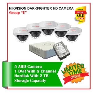 5 Hikvision HD Darkfighter CCTV Camera-Package E