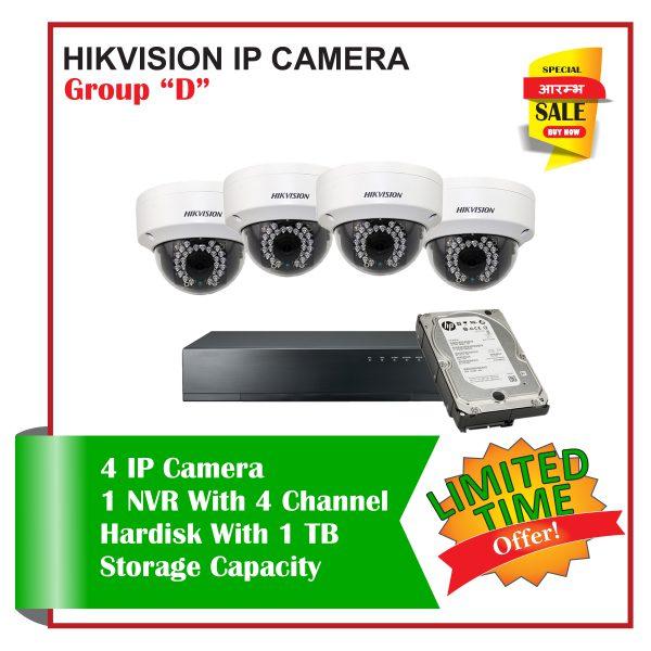 4 Hikvision IP Camera Set-Package D