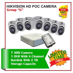 7 Hikvision HD POC CCTV Camera-Package G