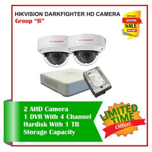 2 Hikvision HD Darkfighter CCTV Camera-Package B
