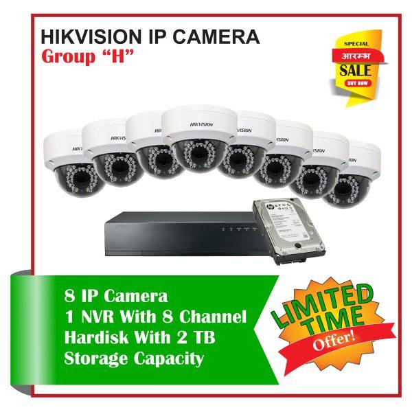 8 Hikvision IP Camera Set-Package H