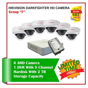 6 Hikvision HD Darkflighter CCTV Camera-Package F