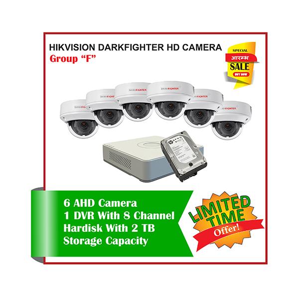 6 Hikvision HD Darkflighter CCTV Camera-Package F