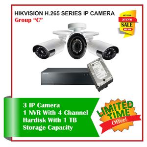3 Hikvision H.265 Series Camera Set-Package C