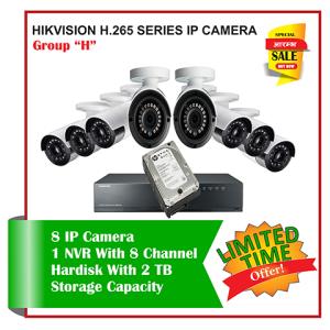 8 Hikvision H.265 series Camera Set -Package H