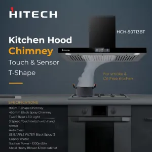 Hitech Kitchen Chimney 90cm T-shaped HCH-90T13BT