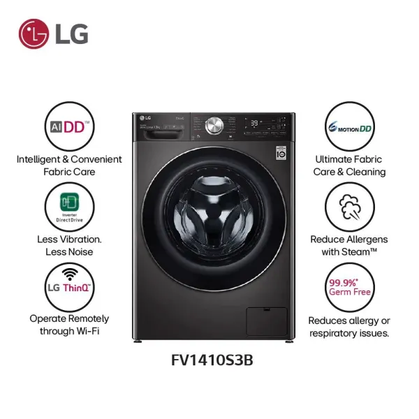 LG 10 Kg Front Load Washing Machine, Model-FV1410S3B