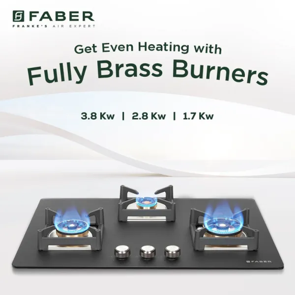 Faber 3 Burner Cooktop HOB BELLA HT 753 BR AI FFD