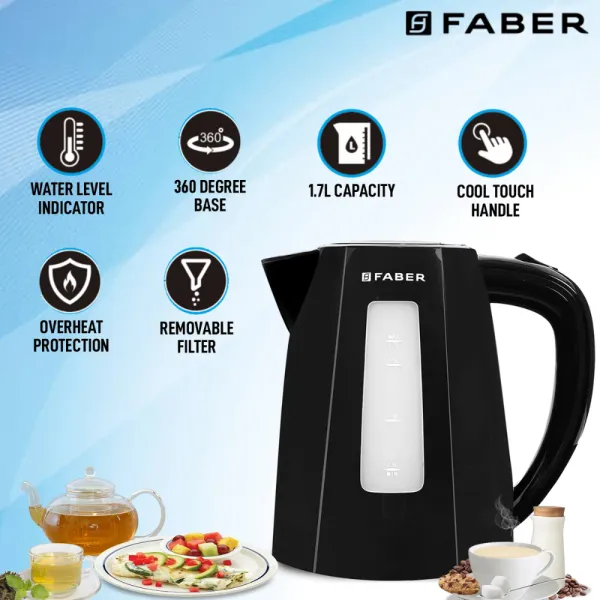 Faber Electric Kettle FK 1.7L BK - Black Kettle